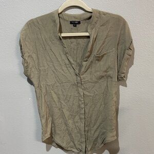 Papermoon Khaki Short Sleeve Top